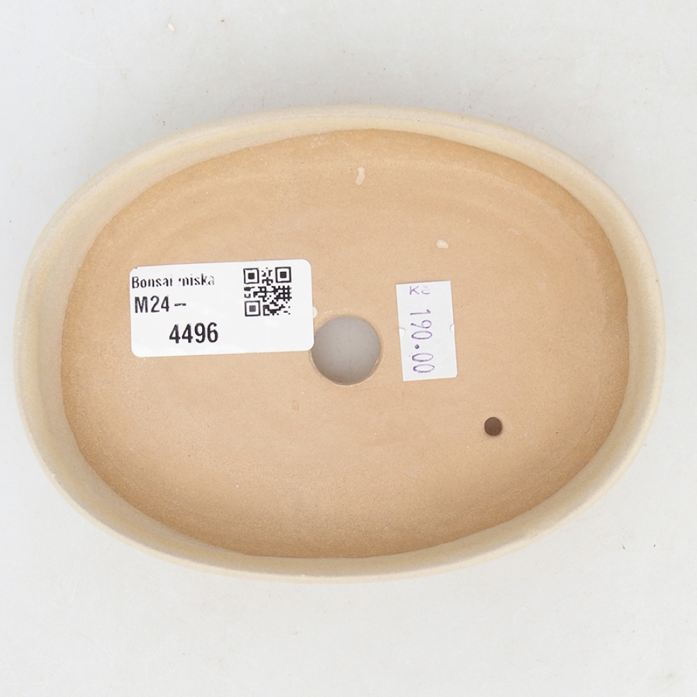 Keramik-Bonsaischale 13,5 x 10 x 3 cm, Farbe beige