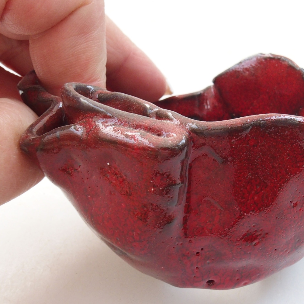 Keramikschale 8,5 x 7 x 5 cm, Farbe rot