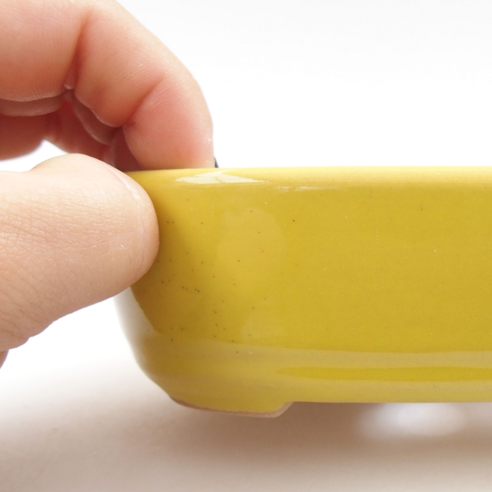Keramik-Bonsaischale 13 x 9 x 4 cm, Farbe gelb