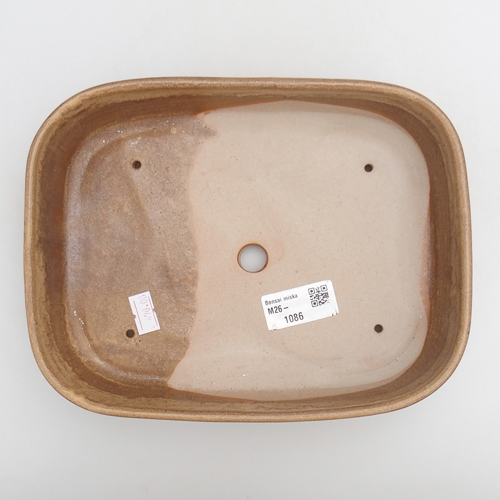 Bonsaischale aus Keramik 23 x 18,5 x 5,5 cm, braun