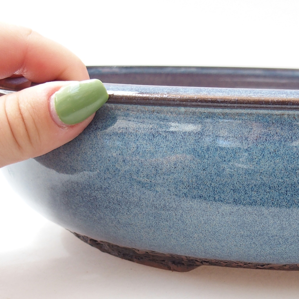 Bonsaischale aus Keramik 26 x 26 x 6,5 cm, Farbe blau