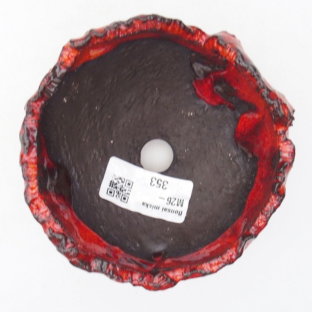 Keramikschale 10 x 10 x 6,5 cm , Farbe rot