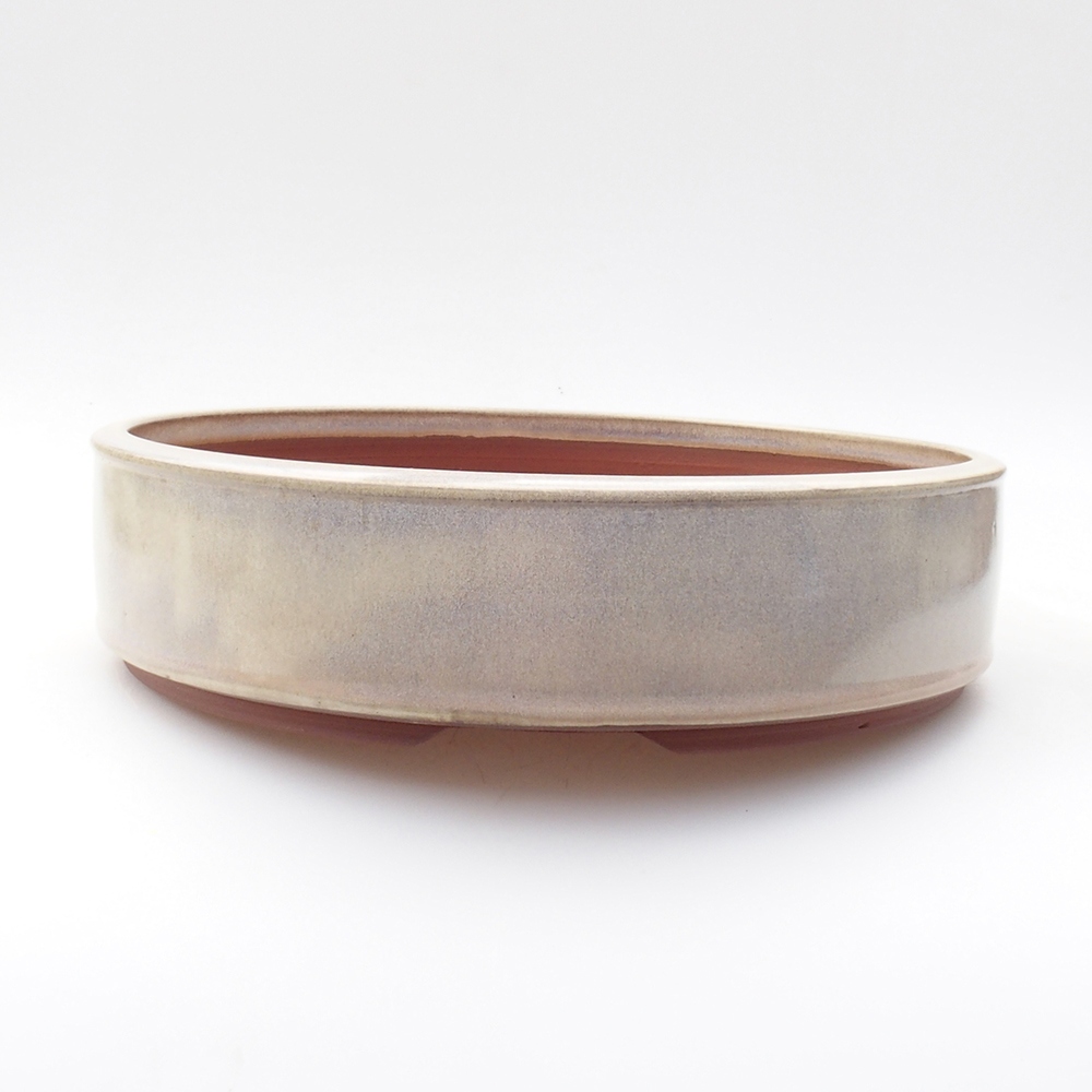 Keramik-Bonsaischale 25,5 x 25,5 x 6,5 cm, Farbe Weiß