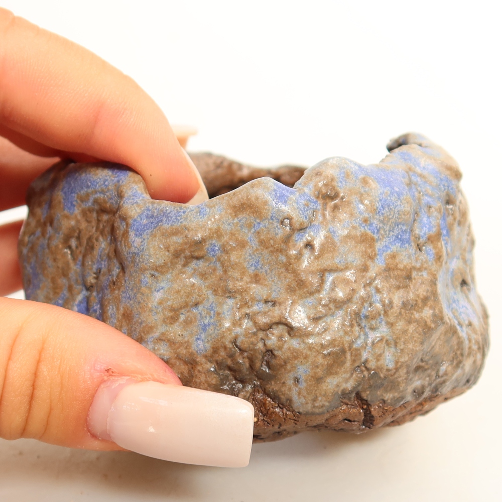 Keramikschale  7 x 7 x 5 cm, Farbe: blau-braun
