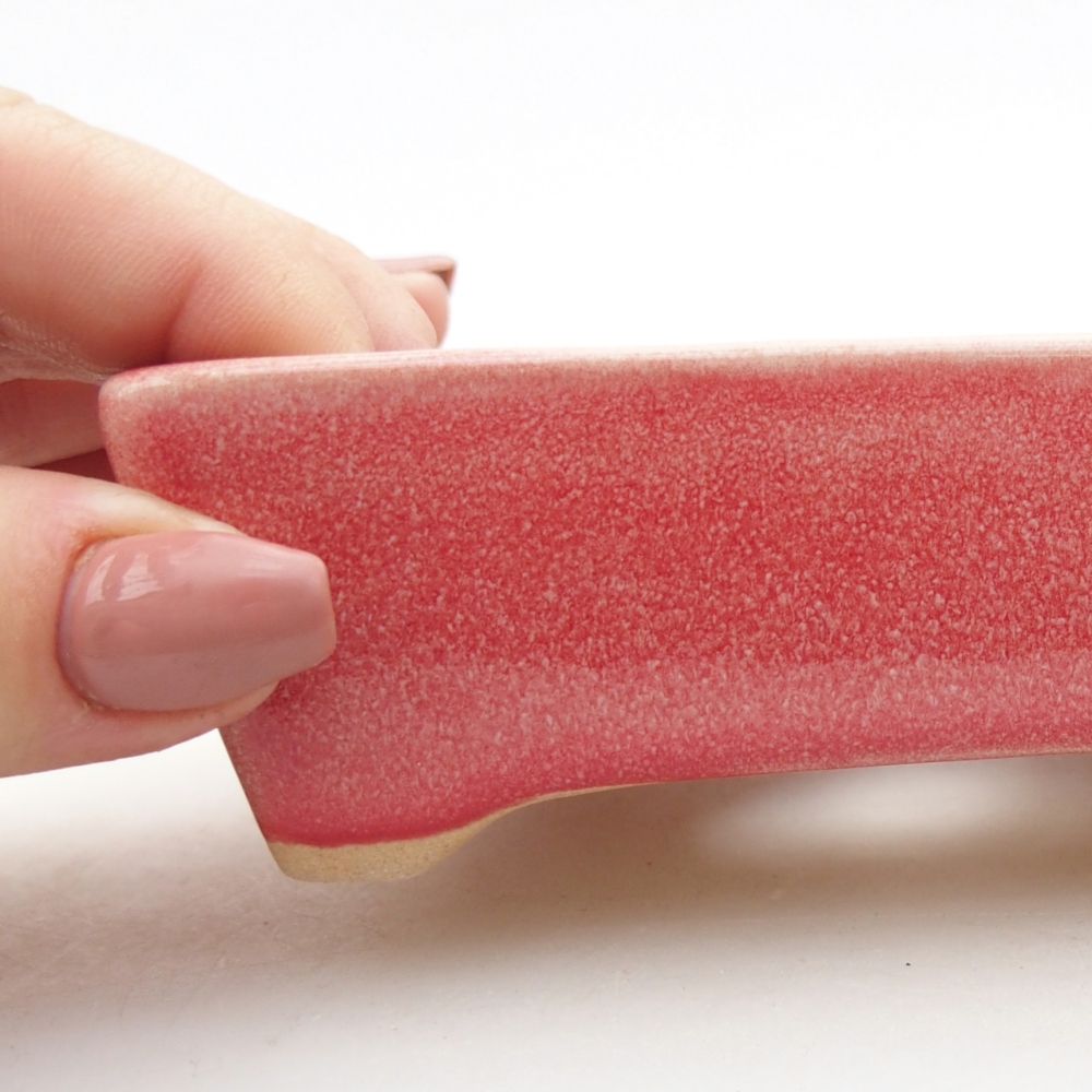 Bonsaischale aus Keramik 11,5 x 9 x 3,5 cm, Farbe rot