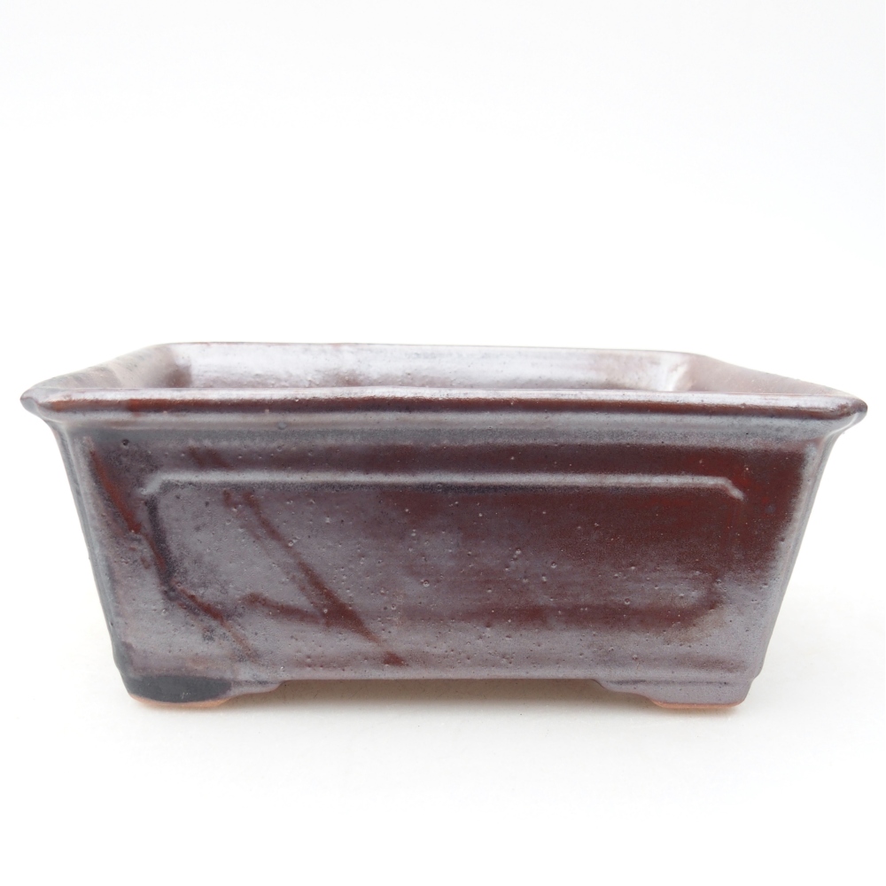Bonsaischale aus Keramik 13,5 x 10 x 5,5 cm, schwarz-metallic