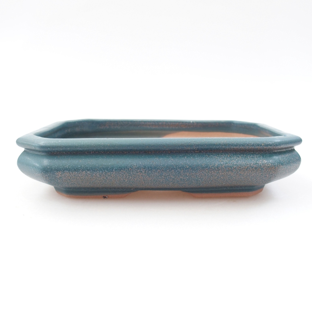 Keramik-Bonsaischale 18,5 x 13,5 x 4 cm, Farbe blau