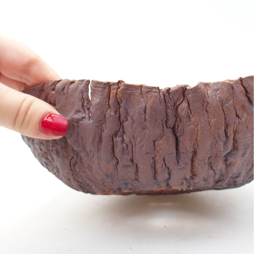 Keramikschale 20 x 19 x 6,5 cm , Farbe braun