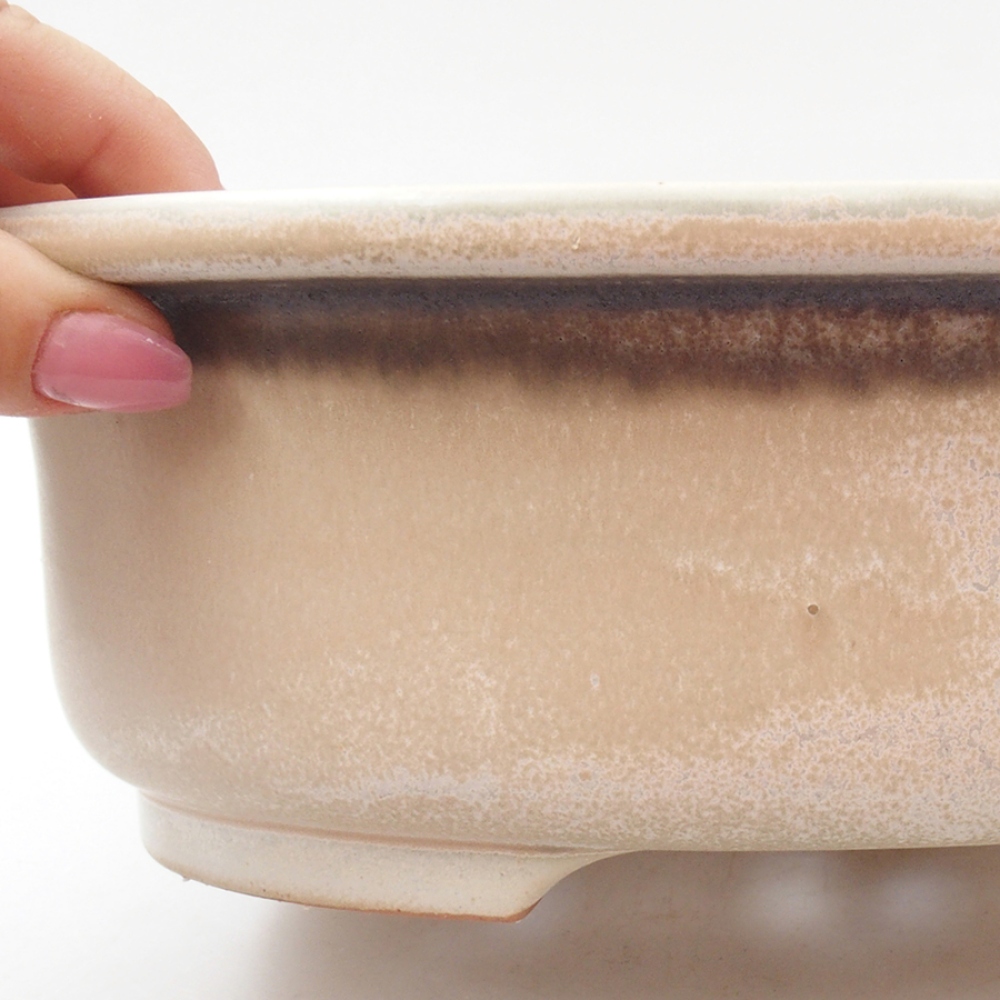 Keramik-Bonsaischale 25,5 x 22 x 8 cm, Farbe Beige