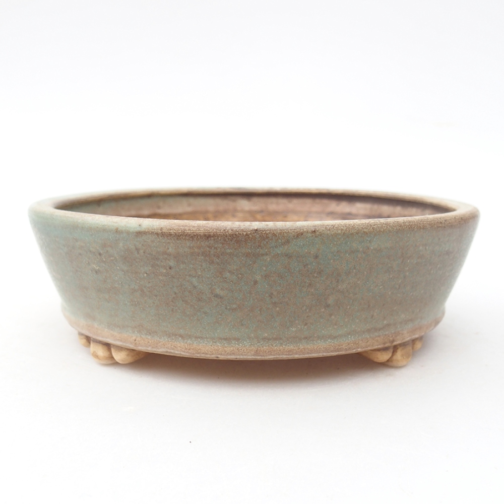 Bonsaischale aus Keramik 13,5 x 13,5 x 4 cm, Farbe Grün