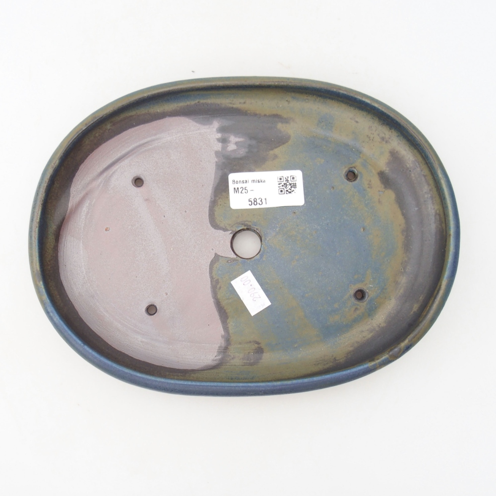 Keramik-Bonsaischale 22,5 x 17 x 3 cm, Farbe blau