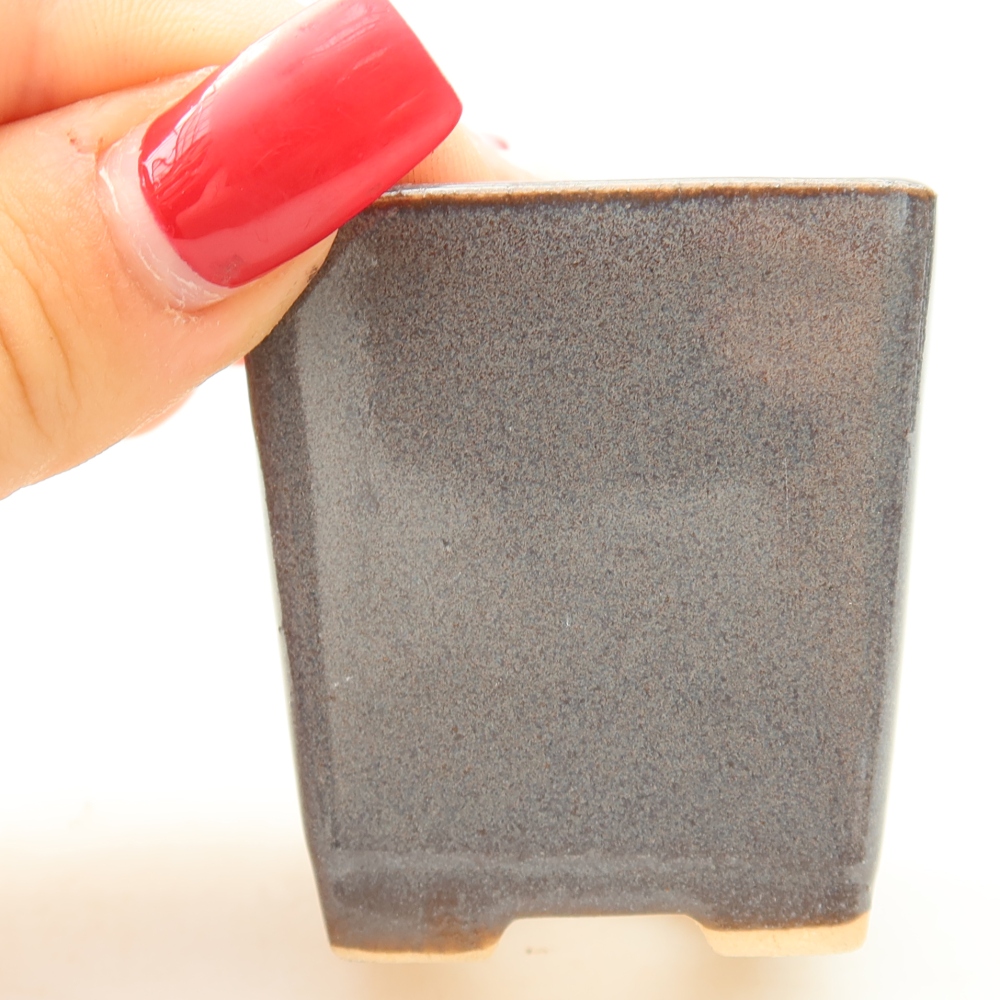 Keramik-Bonsai-Schale, 4,5 x 4,5 x 5 cm, Farbe: Grau