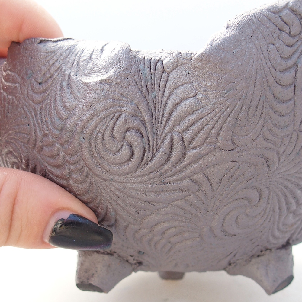 Keramikschale 13,5 x 13 x 7 cm , Metallic-Farbe