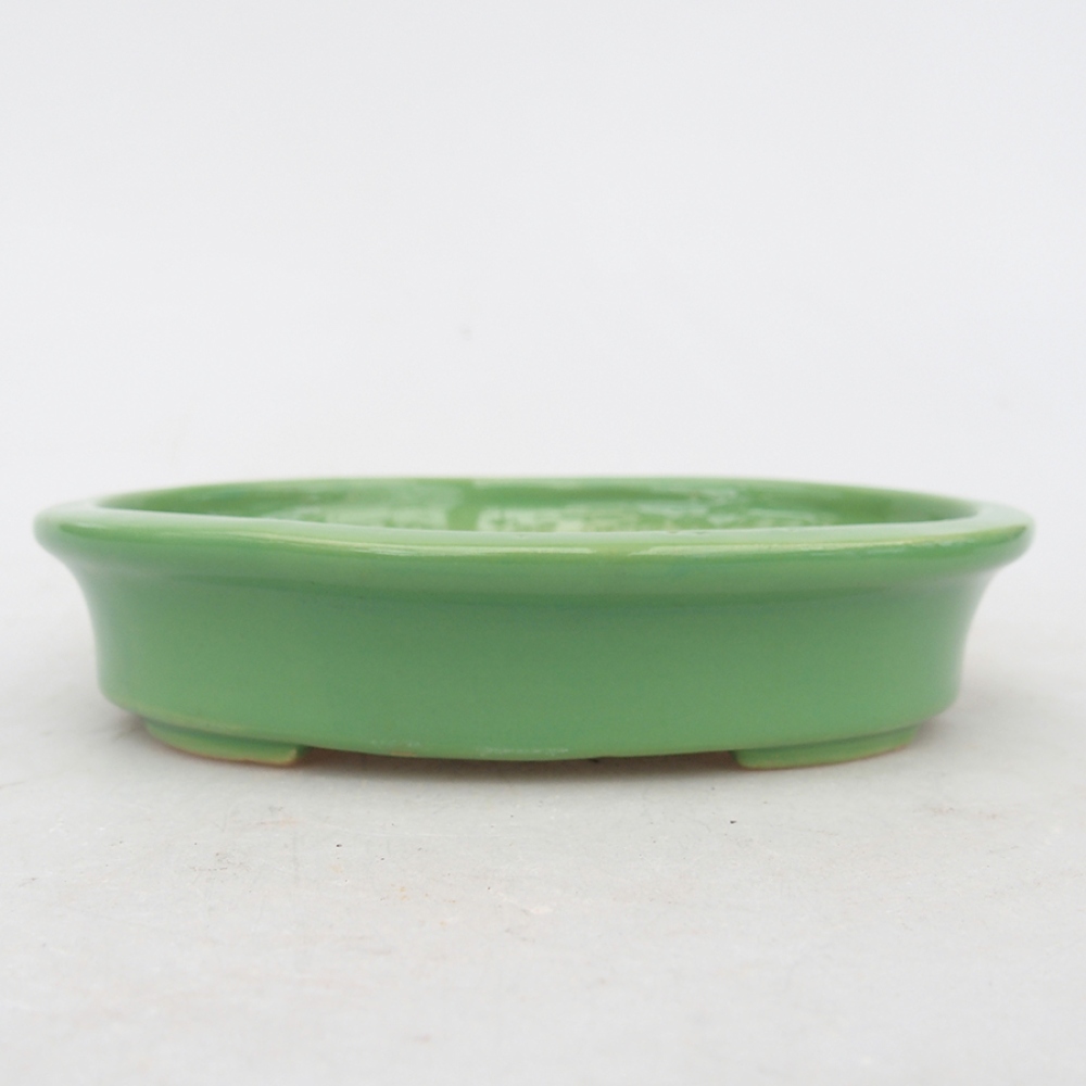 Keramik-Bonsaischale 13 x 10,5 x 3 cm, Farbe grün