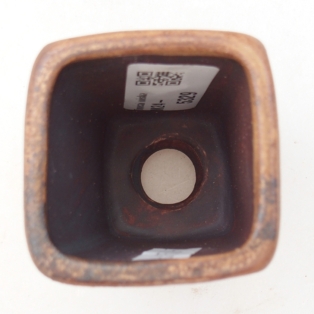 Bonsaischale aus Keramik 5 x 5 x 6,5 cm,  Farbe braun