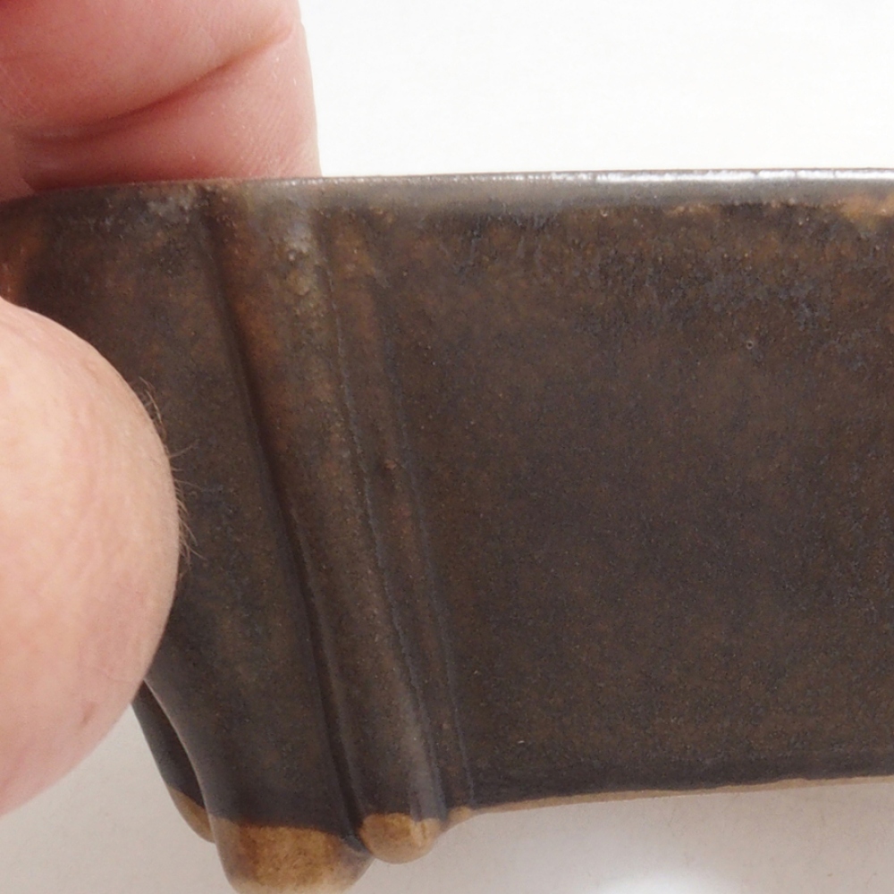 Bonsaischale aus Keramik 10 x 8,5 x 4,5 cm, Farbe braun