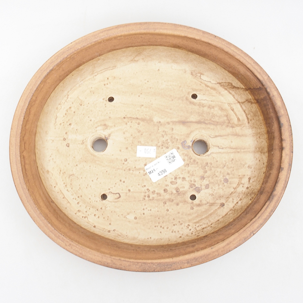 Keramik-Bonsaischale 29 x 23,5 x 7  cm, Farbe braun