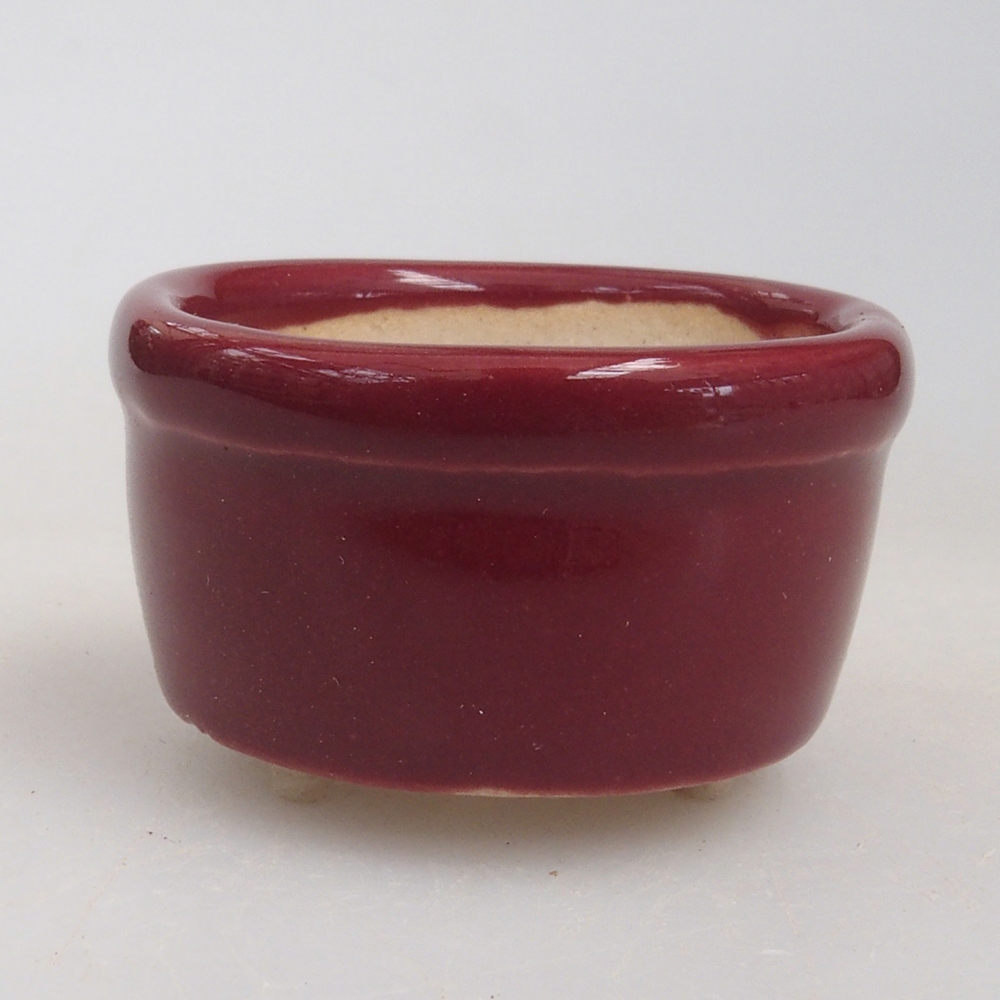 Mini-Bonsaischale 3,5 x 3,5 x 2 cm, Farbe Burgunder