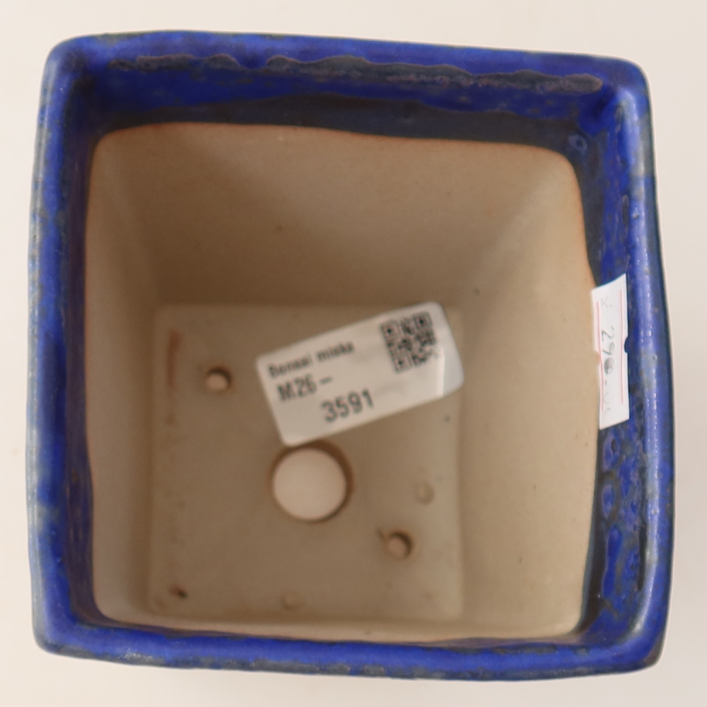 Bonsaischale aus Keramik 9 x 9 x 12,5 cm, Farbe blau