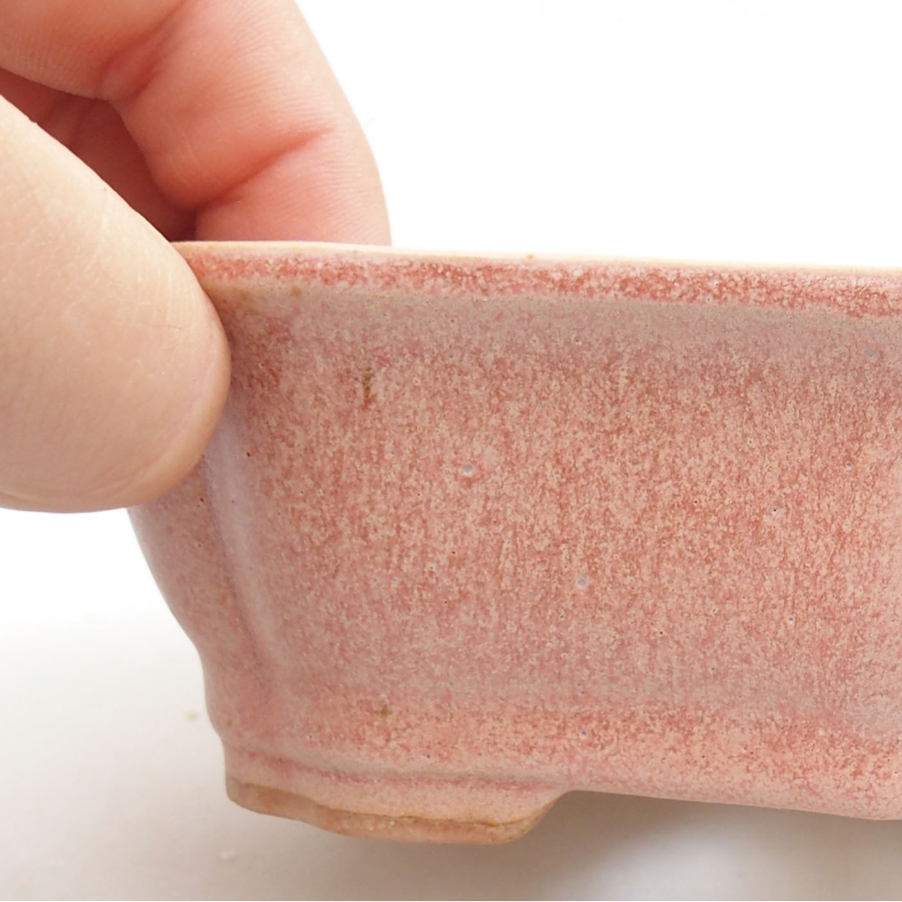 Keramik-Bonsaischale 15,5 x 11 x 4,5 cm, Farbe rosa