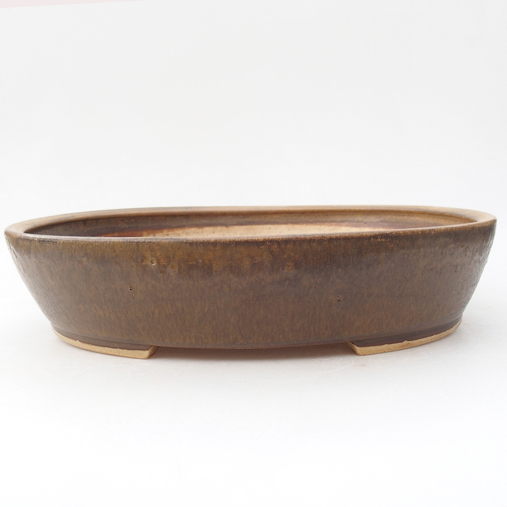 Keramik-Bonsaischale 24 x 28 x 6  cm, Farbe braun