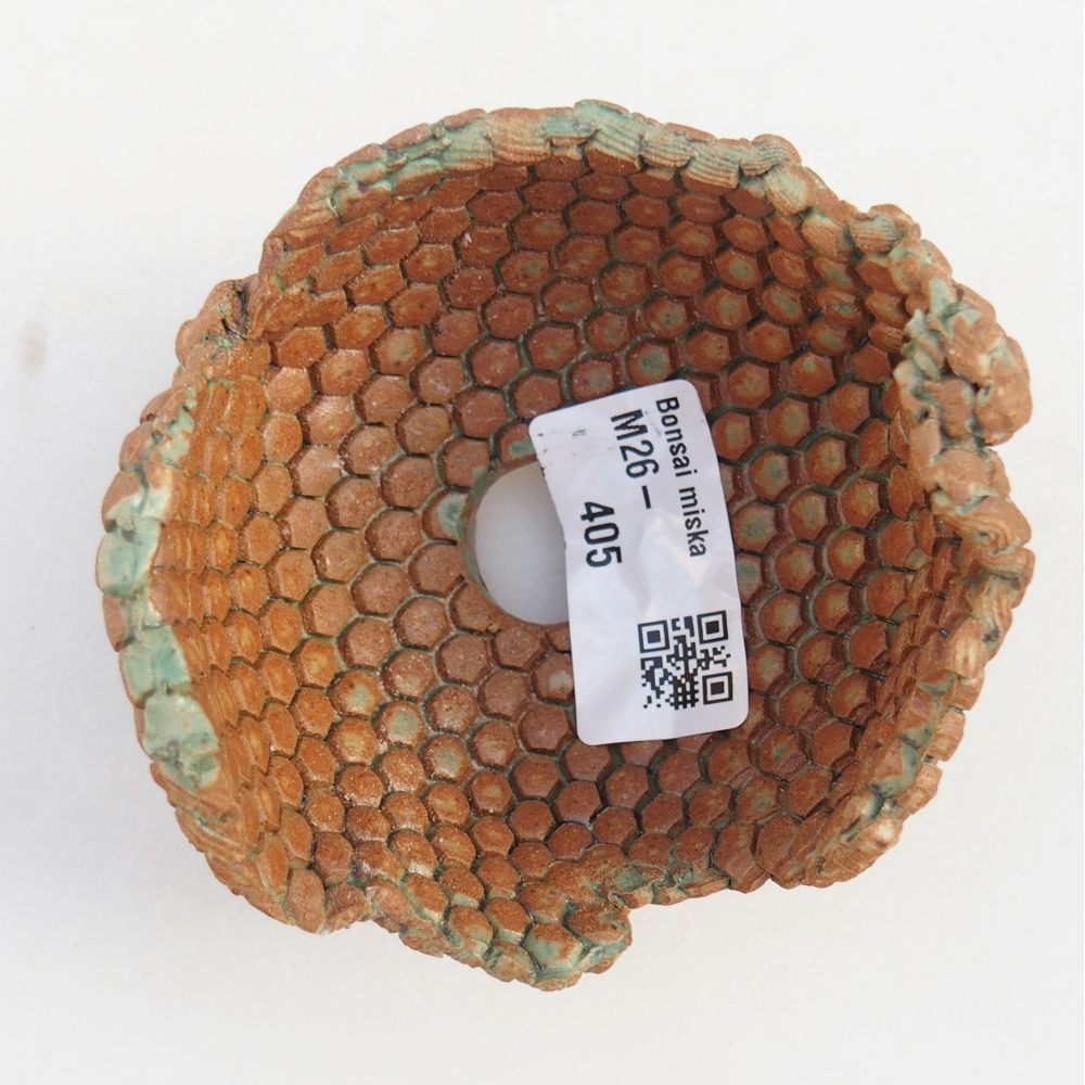 Keramikschale 8 x 8 x 6 cm , Farbe braun-grün