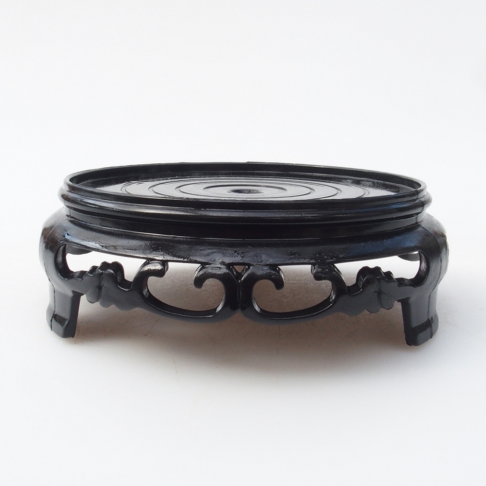 Bonsaitisch Kunststoff rund 10 x 10 x 3,5 cm, Farbe schwarz