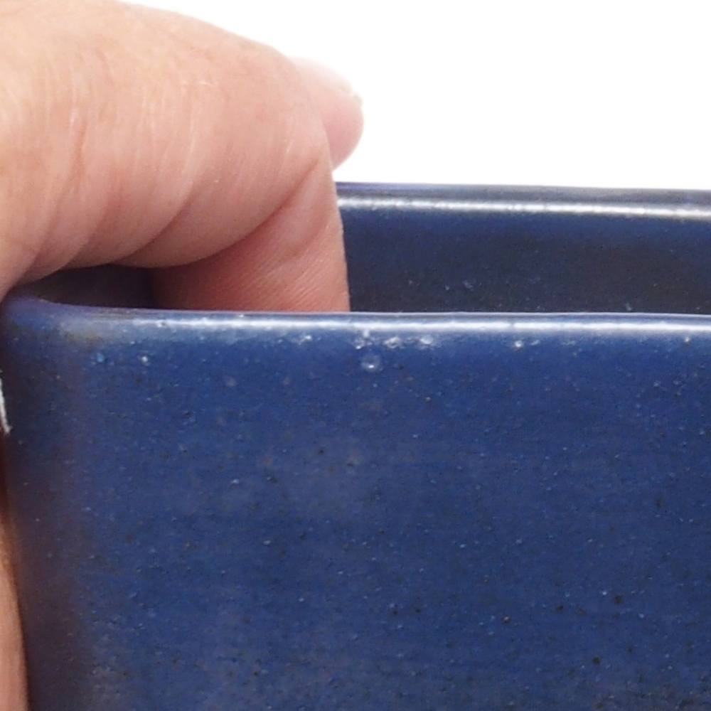 Keramik-Bonsaischale 8,5 x 8,5 x 11 cm, Farbe blau