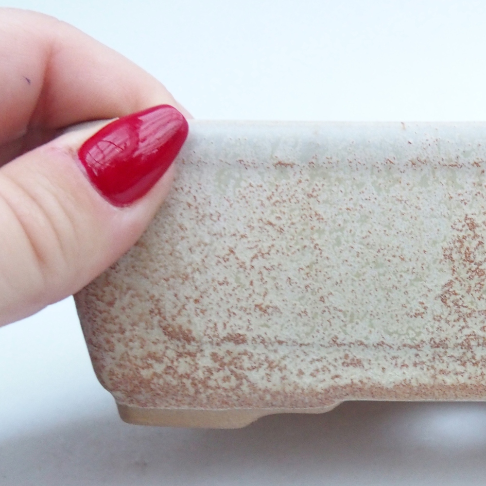 Bonsaischale aus Keramik 13 x 10 x 5 cm, Farbe beige