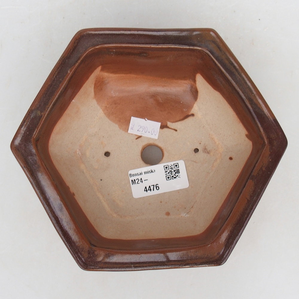 Keramik-Bonsaischale 17 x 15 x 6 cm, braun Farbe