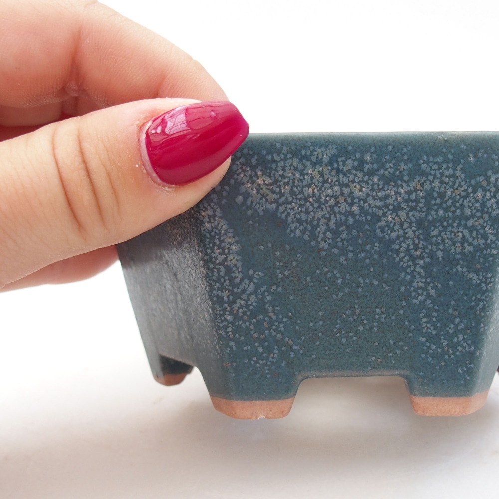 Keramik-Bonsaischale 10 x 9 x 5 cm, Farbe blau