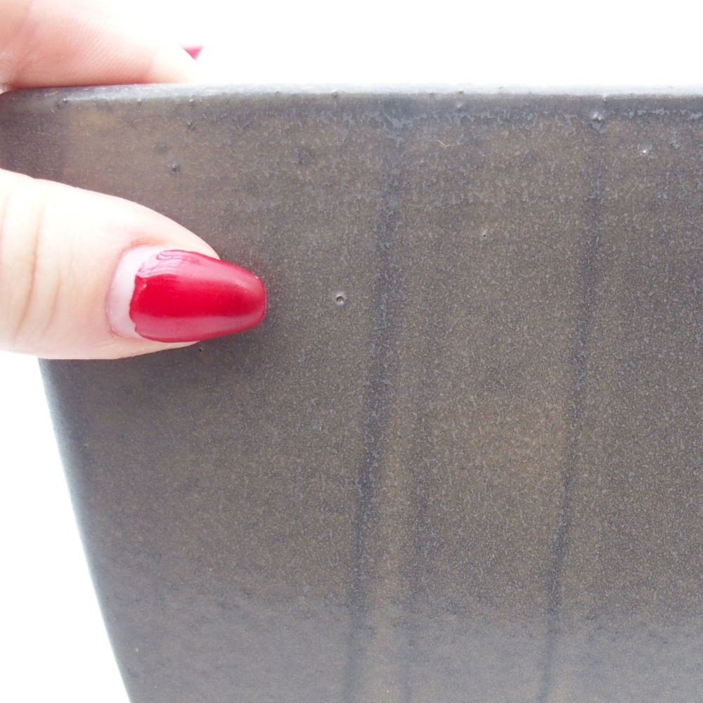 Bonsaischale aus Keramik 16 x 16 x 10 cm, braun