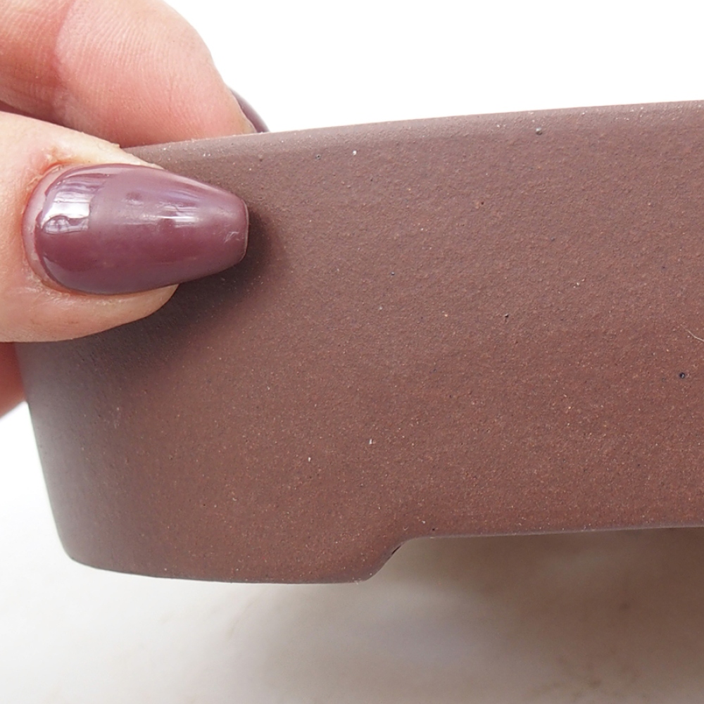 Keramik-Bonsaischale 15,5 x 11,5 x 4 cm, Farbe braun
