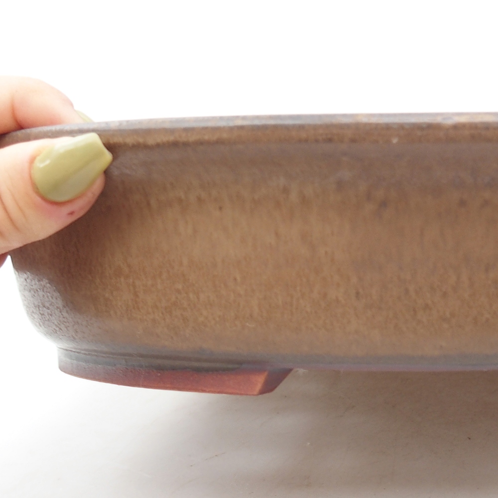 Keramik-Bonsaischale 25,5 x 28,5 x 5,5  cm, Farbe braun