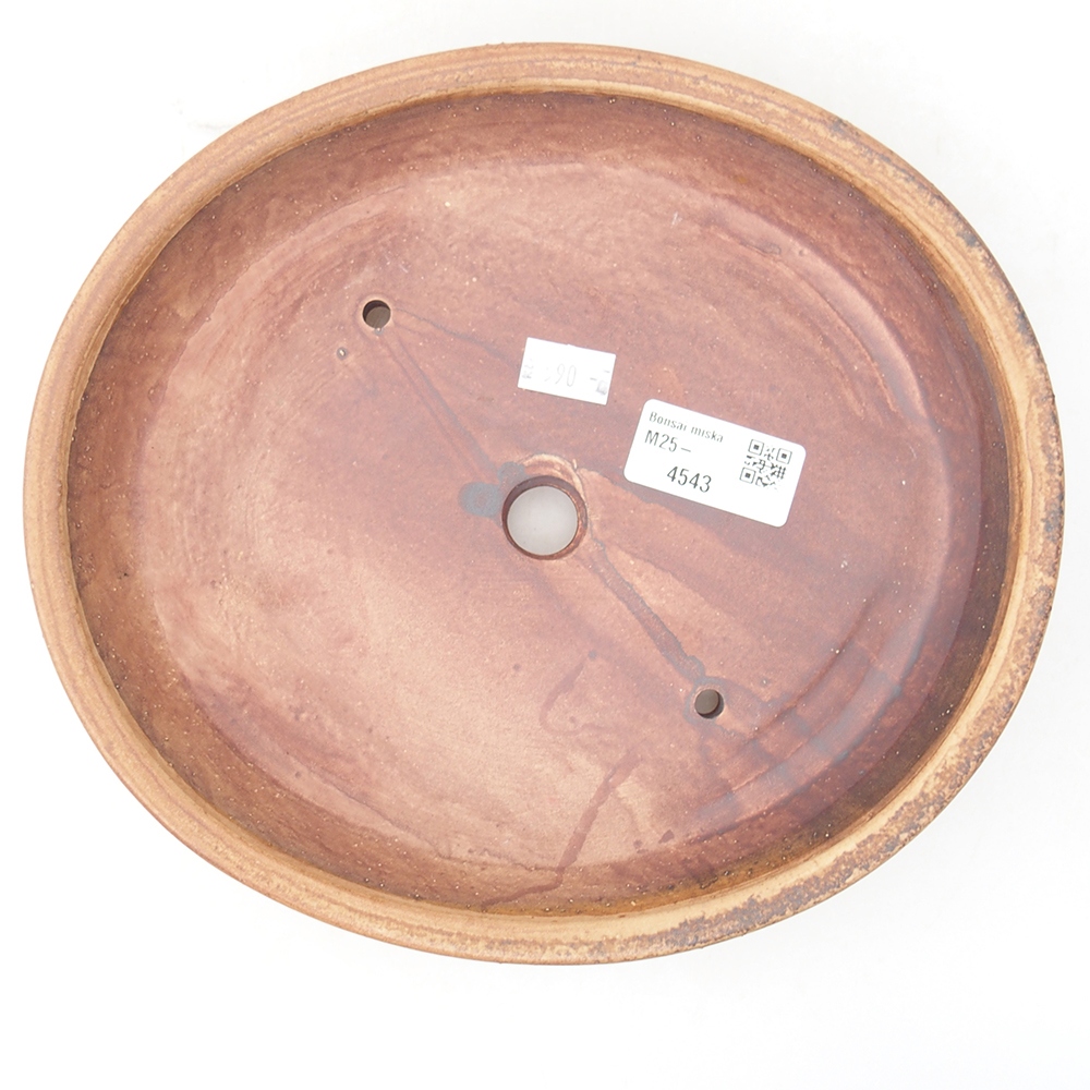 Keramik-Bonsaischale 22,5 x 20 x 4,5 cm, Farbe braun