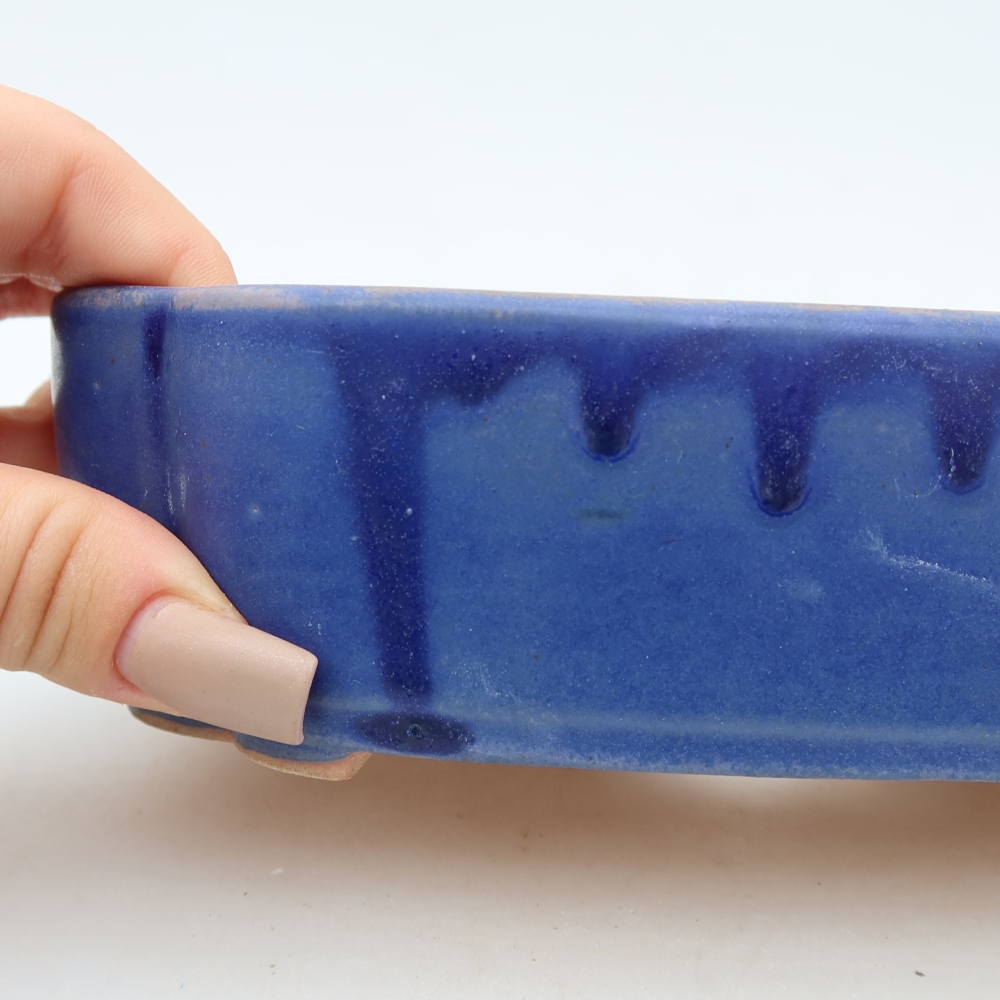 Keramik-Bonsai-Schale 18,5 x 13 x 5 cm, Farbe: Blau
