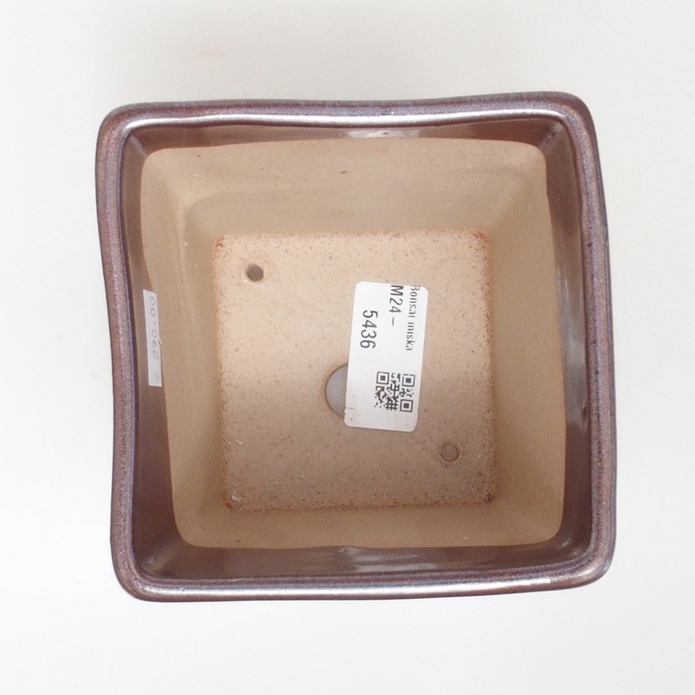 Keramik-Bonsaischale 10,5 x 10,5 x 11,5 cm, Farbe braun