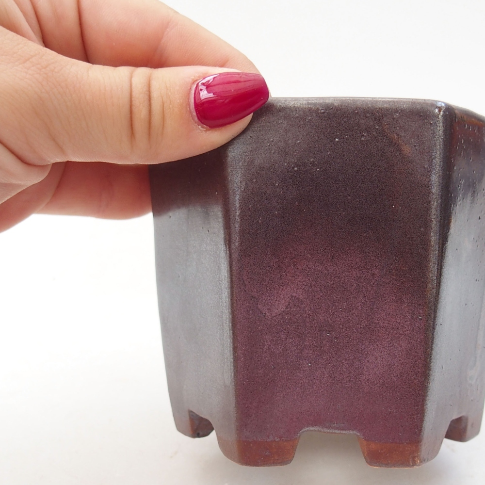 Keramik-Bonsaischale 9 x 8 x 8 cm, Farbe metallische