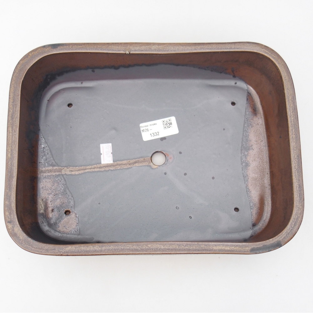 Bonsaischale aus Keramik 27,5 x 20,5 x 7,5 cm, braun