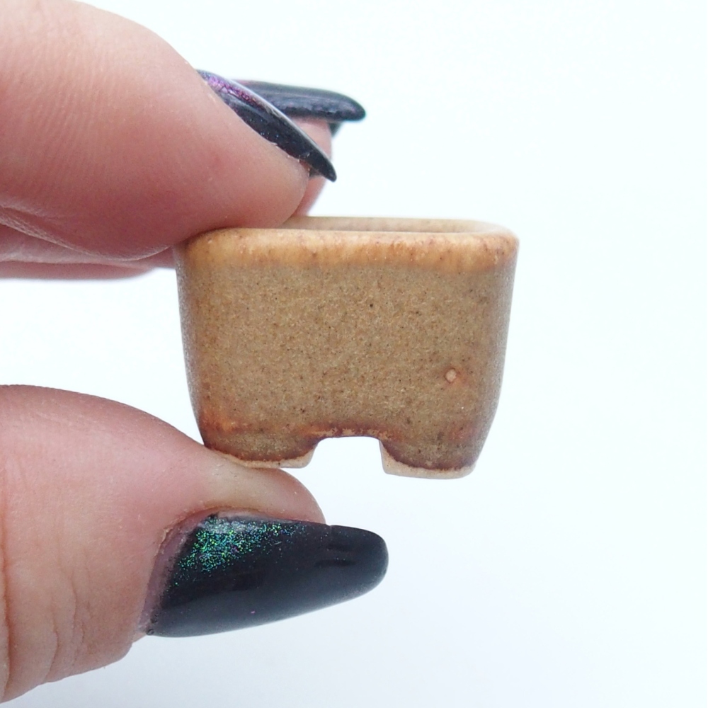 Mini-Bonsaischale 2 x 2 x 1,5 cm, braun