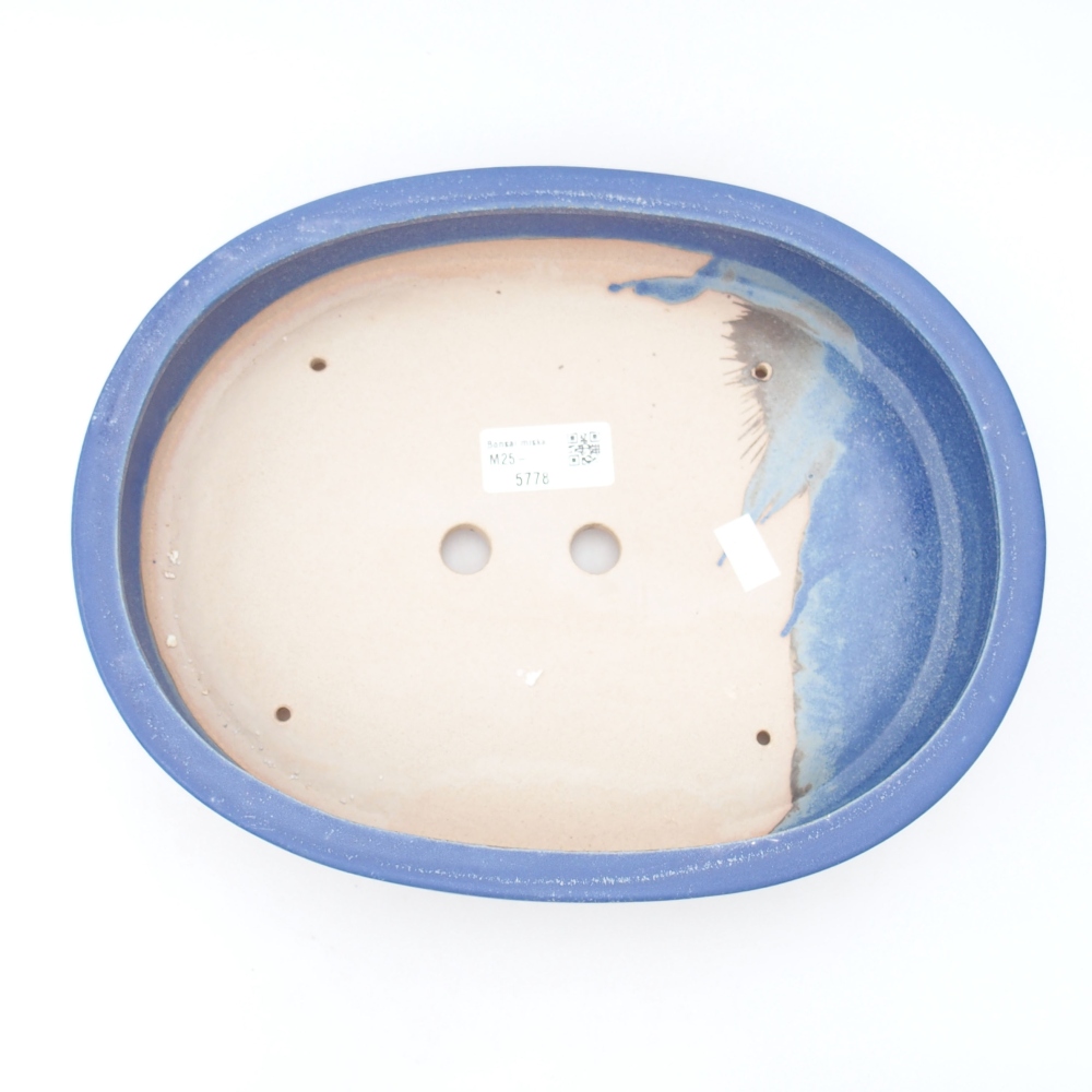Keramik-Bonsaischale 26,5 x 21 x 5,5 cm, Farbe blau