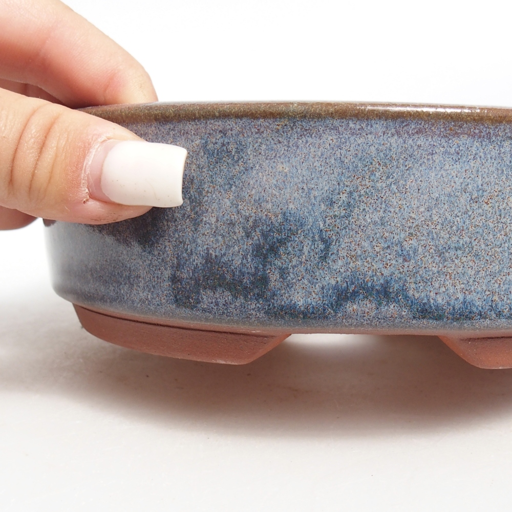 Bonsaischale aus Keramik 16 x 16 x 5 cm, Farbe blau