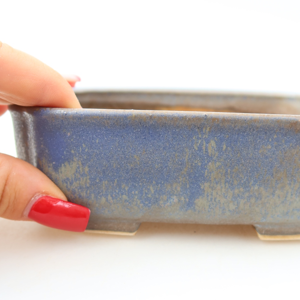 Bonsaischale aus Keramik 13,5 x 12 x 4 cm, Farbe blau
