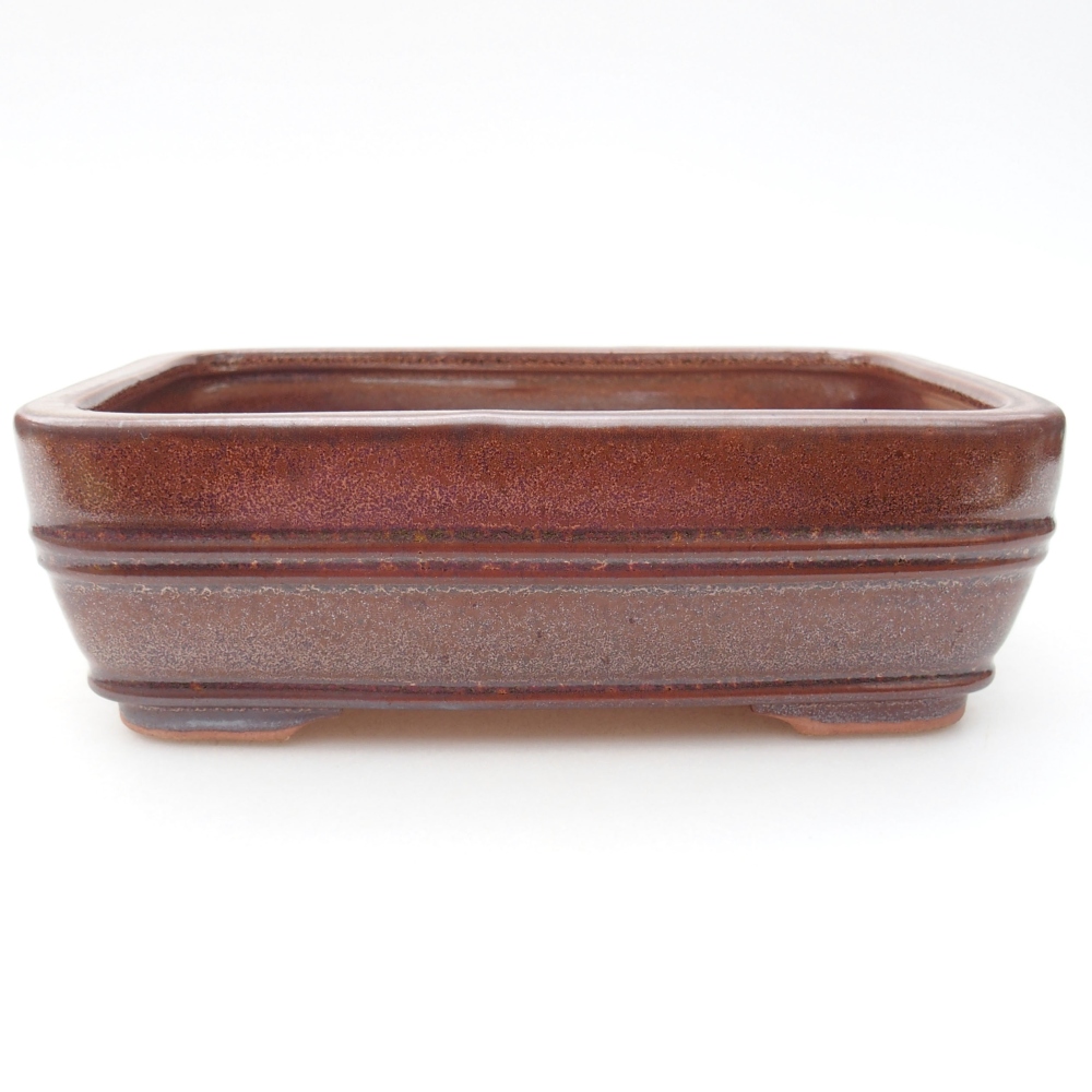 Keramik-Bonsaischale 16,5 x 12 x 5 cm, Farbe braun