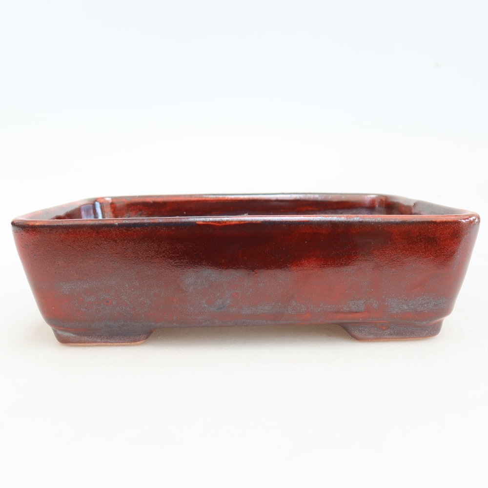 Keramik-Bonsai-Schale 18 x 13 x 5 cm, Farbe: rot