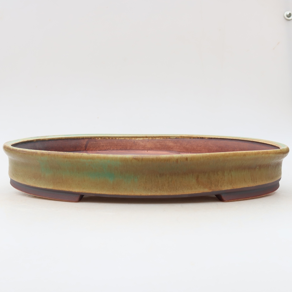 Bonsaischale aus Keramik 31 x 27 x 4,5 cm, grün