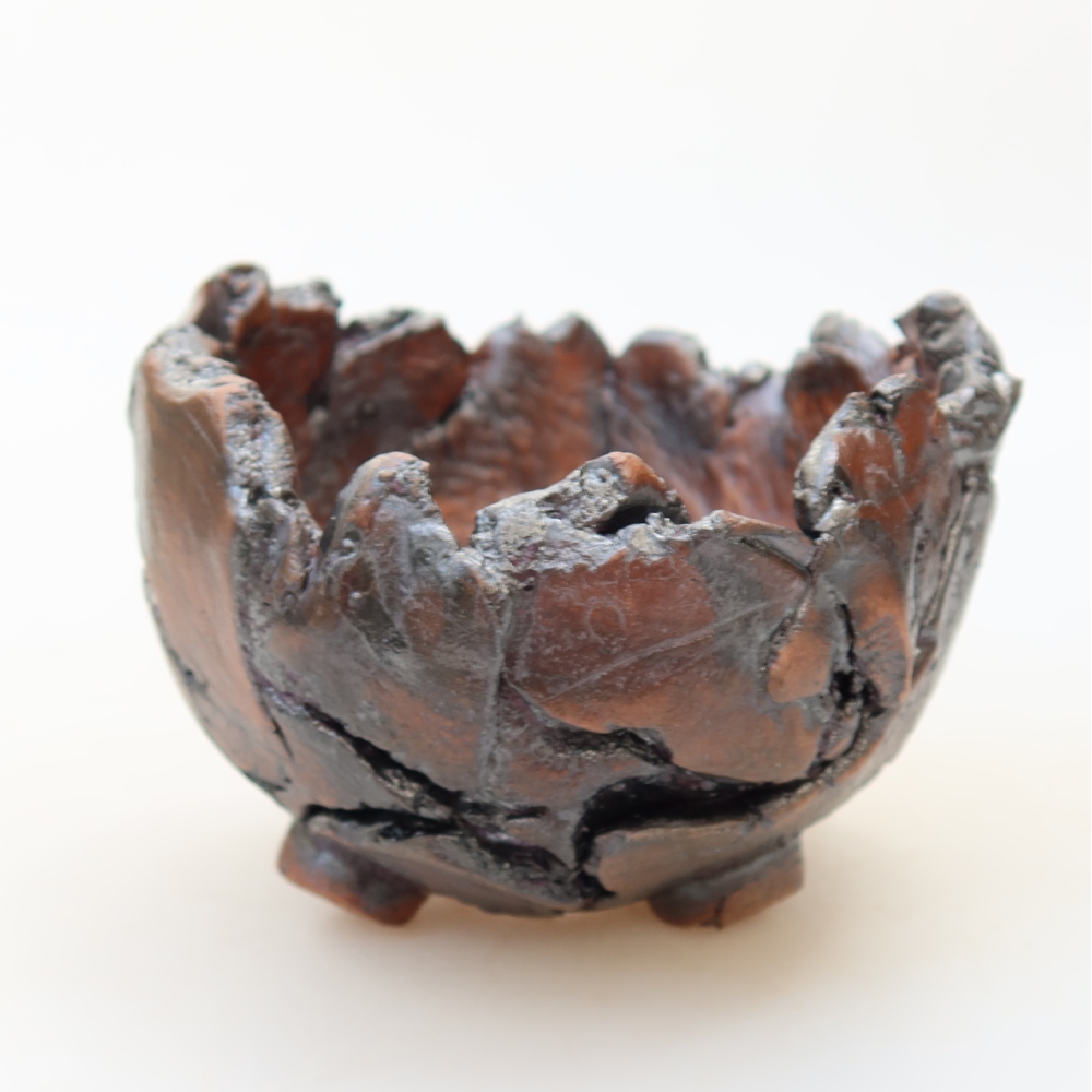 Keramikschale 11 x 9,5 x 8 cm, Farbe: braun