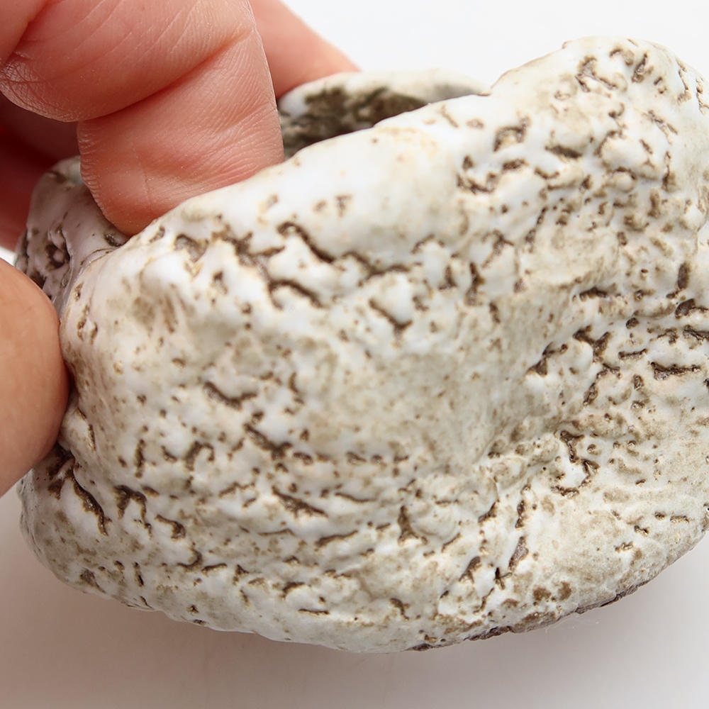 Keramikschale  6 x 6 x 5 cm, Farbe: braun-weiß