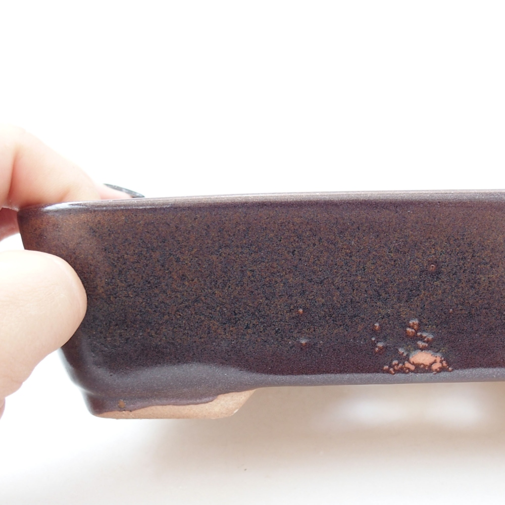 Keramik-Bonsaischale 18 x 13 x 5 cm, Farbe braun
