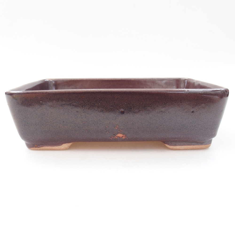 Keramik-Bonsaischale 18 x 13 x 5 cm, Farbe braun